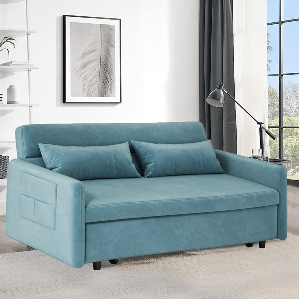 Everly Quinn Ezabella 54.3 InchModern Convertible Sleeper Sofa Bed